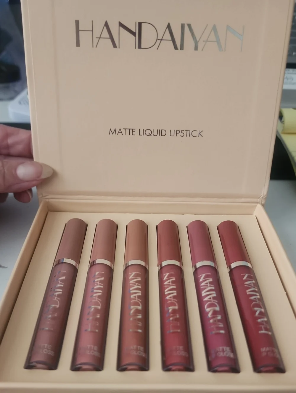 Matte Liquid Lipstick Set — Nude & Rose Mix; Set Of 5.